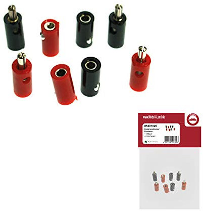 ML-Train Bananenstecker und Buchsen schwarz rot im Set 4 Stück - Verlängern von Lichtleitungen - Gartenbahn Spur G Zubehör
