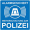 1 Stück Alarmgesichert Aufkleber Weiterleitung zur Polizei, 10 x 10 cm Hinweisaufkleber Alarmanlage, Premium Aufkleber Alarmanlage