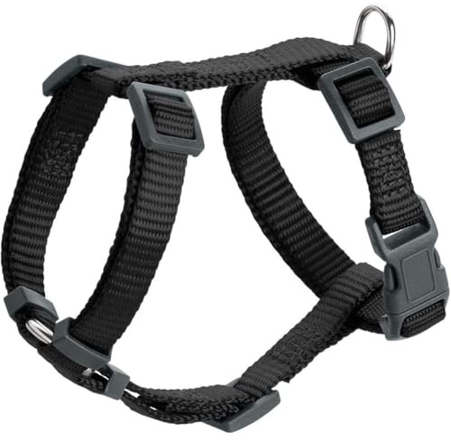 Geschirr London Vario Rapid Farbe schwarz, Größe S | Nylon, 4-Fach verstellbares Y-Geschirr für kleine & mittlere Hunde, Farbe: Schwarz, Größe: S