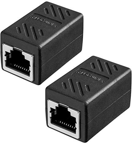 hb-digital 2X RJ45 LAN Kupplung CAT 6 Ethernet Netzwerk Verbinder Kabel Verlängerung für Netzwerkkabel, Patchkabel Adapter bis zu 10-Gigabit geschirmtes Doppelbuchse