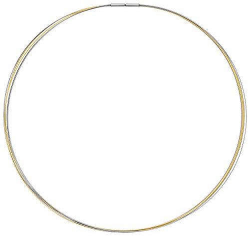 Jobo Damen-Halsreif 5-reihig aus Edelstahl Bicolor 45 cm