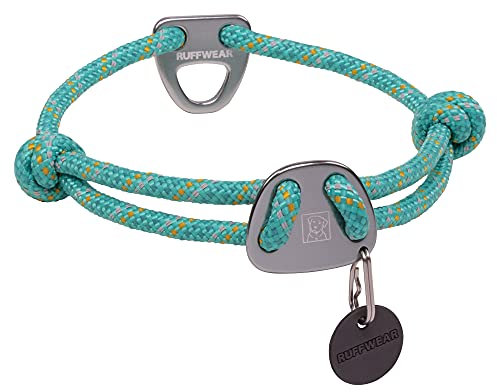 RUFFWEAR Knot-a-Collar, reflektierendes und verstellbares Hundehalsband mit Seil, 20-26, Aurora Teal