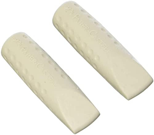 Faber-Castell 187000 - Radierer Grip 2001 Eraser Cap, 5x 2er, grau = 10 Stück