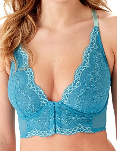 Gossard Women's Superboost Lace Deep V Bralet Bra, Ocean Blue, 38C
