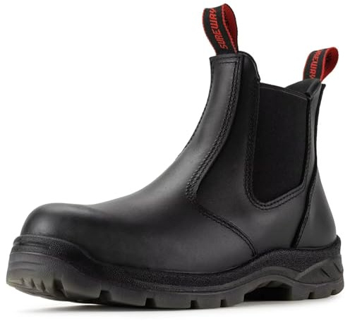 SUREWAY Men's Slip On Work Boots for Men - Composite Toe,Upgraded Slip/Water Resistant,Electric Hazard,Anti-Static,Fire Station Mechanic Insulated Boots/Shoes