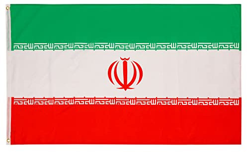 PHENO FLAGS Bandera de Irán - Bandera iraní 90 x 150 cm - Bandera nacional resistente a la intemperie para asta - 100% poliéster