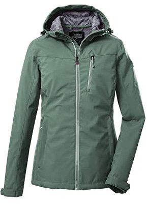 killtec Women's Giacca softshell/giacca outdoor con cappuccio KOS 89 WMN SFTSHLL JCKT, pistachio, 42, 39138-000