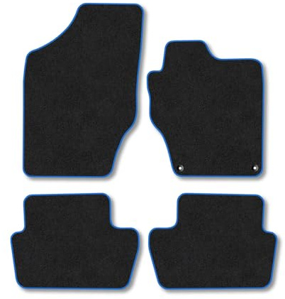Citroen C4 (2010-2020) Carpet Car Mats | Blue Edge Trim Tailored Fit Floor Mats Full Coverage Protection Accessories Easy Clean Anti Slip Made in the UK