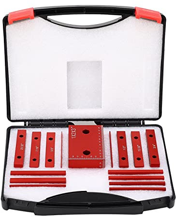 16pcs Setup Block Gauge Set Aluminiumlegierung Clear Scale Holzbearbeitungs-Höhenmesser-Kit