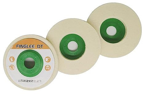 FINGLEE DT 3Pcs 115mm Disco di lucidante in lana, disco in feltro di lana per smerigliatrice angolare, 12mm di spessore per una maggiore resistenza all'abrasione