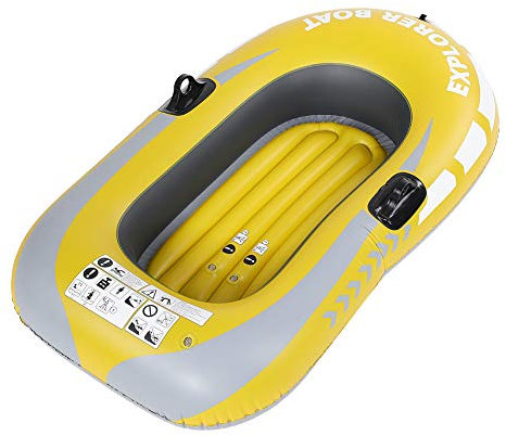 Dioche Stabiles Kleines Schlauchboot, Schlauchboot 1 Person, PVC Aufblasbares Kajak Kanu Rudern Luft Boot für Angeln Driften Tauchen