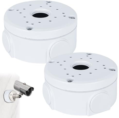 2 Stück Kamera Anschlussdose, Halbkugelförmige Versteckte Box Webcam Ständer Kamera Überwachungskamera-Montagebox, Bullet-kamera und Solarpanel-Installation Innen-Außeneinsatz, Kunststoff