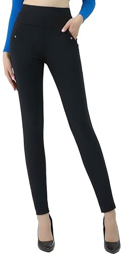 stylx Damen Hose elegant mit Gummibund und Taschen (DE/NL/SE/PL, Numerisch, 42, 44, Regular, Regular, schwarz)