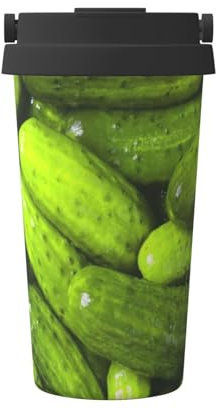 FUkker Tazza da caffè isolata, tazza da viaggio da 500 ml Tazza da caffè tumbler isolata in acciaio inossidabile,Sottaceti