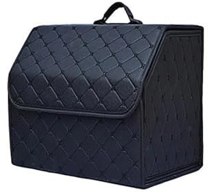 NURCIX Auto Faltbar Kofferraum Leder Organizer, Für Mazda 3 5 6 CX-3 CX-30 CX-5 CX-7 CX-8 CX-9 MX-5 wasserdicht Multifunktionelle Doppelschicht Aufbewahrungsbox,B/Black Black-S