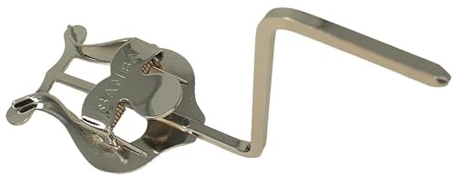 ROCKSTAR - Atril de Marcha Corto para Saxofon Alto, R912 de Metal Hecho en España, porta partituras para instrumento de viento, color plateado