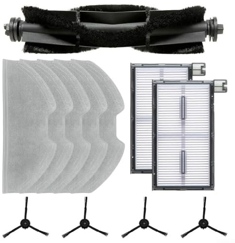 12 Pcs Replacement Parts Accessories Fit for Eufy X8 Pro Series X8 Pro SES Robot Vacuums, 1 Main Roller Brush, 4 Side Brushes, 2 HEPA Filters, 5 Mop Cloths(A)