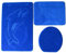 3- teiliges Badvorleger Set Ilkadim Export mit Delphin Muster, Bad Teppich 55cm X 85cm ohne Auschnit gerade für Hänge WC (Royalblau)