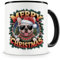 Samunshi® Weihnachten Hunde Tasse mit Spruch Merry Christmas Französische Bulldogge Geschenk für alle Frenchie Fans Kaffeetasse Tier Weihnachts Tassen zum Geburtstag Weihnachten 300ml schwarz
