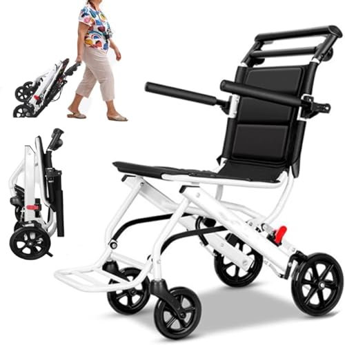 Fauteuil roulant de transport pliable et léger, super léger, aide à la mobilité, chaise de voyage avec repose-pieds, fauteuils roulants pliables pour adultes