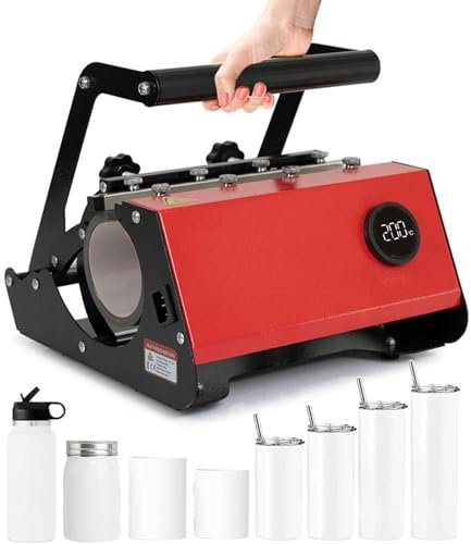 Prensa Manual Para Tazas De Sublimación, Máquina Prensadora De Vasos De 11 Oz ~ 30 Oz Con Pantalla LED Y Perilla De Ajuste De Presión, 620 W De Alta Potencia Para Diferentes Tipos De Tazas Y Tazas