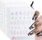 Kzouenzu 12 Blätter Nagelsticker, Nail Sticker, Selbstklebend Nagelaufkleber Nail Art Sticker Dekoration Nageldesign Zubehör