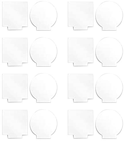 Fuhjythy 16 Pcs Feuilles Acryliques Feuilles Transparentes Plaques Acryliques Transparentes Carrés Ronds