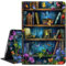 Dikoer for Amazon Kindle Fire HD 10 (9th/7th/5th Generation, 2019/2017/2015 Release) 10.1 Tablet Case, Slim Kickstand Stand Leather Smart Cover with Auto Wake/Sleep, Blue Book Butterfly