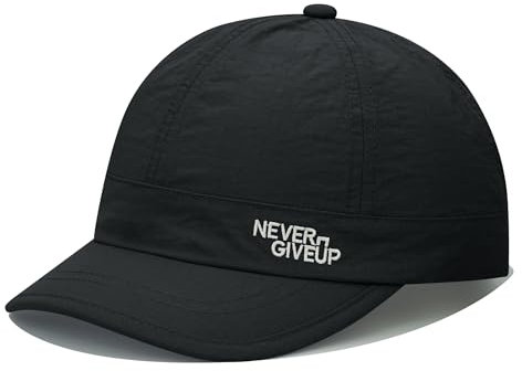 Clakllie Schnelltrocknend Short Brim Cap für Herren Damen Leicht Basecap Wasserdicht Running Dad Caps,BSSQ2505-Black