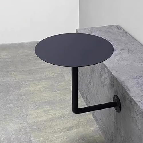 TMKDNNKG Wand-Pub-Stehtisch, moderner Cocktailtisch aus schwarzem Metall und Eisen, zur Wandmontage, L-Typ, Kleiner, niedriger Bistrotisch, für Wohnzimmer, Esszimmer, Restaurantbar – platzsparender E