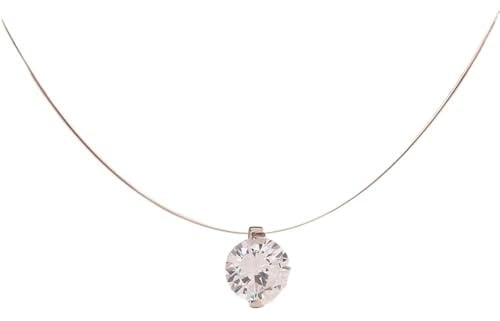 XXCLW Transparenter Damen-Halsreif, Kristallkugel-Anhänger, glänzend, luxuriös, Hochzeit, Halsschmuck, modisches Halsband, Zubehör, Einheitsgröße, Achat