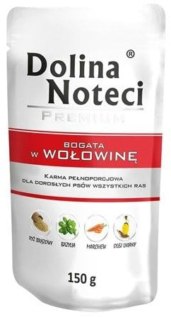 Dolina Noteci Premium Wet Dog Food 150g - Various Flavours, MIX OF TASTE (150 g (Pack of 4), Beef)