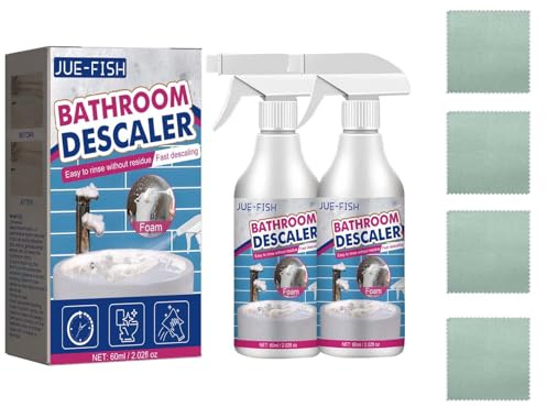 Stubborn Stains Cleaner, 2025 New Bathroom Descaler Cleaner, Multipurpose Bathroom Foam Spray, Descaler Spray for Toilet Bath Shower Glass Sink Cleane (B-2PC)