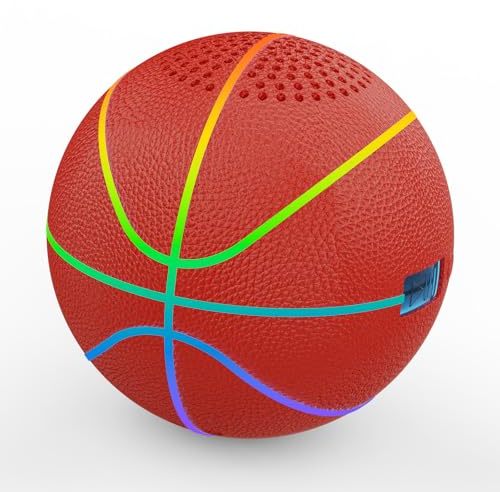 XIYANGYANG Basketball Bluetooth Speaker, LED Light Up Sports Speaker with Dynamic Bass, 8H Playtime IPX4 Splashproof, Beat Sync Light Show, Portable Gift for Basketball Fans