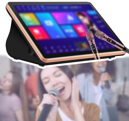 GCLCPAEN Karaoké Professionnel,500 G/1t/2t/3t/4t/6t,Écran Tactile 15,6 Pouces,Lecture en Ligne sur Youtube,Demande De Chansons par Téléphone/Voix,Bibliothèque De 1100K,avec Micro Et Haut-Parleur 500G