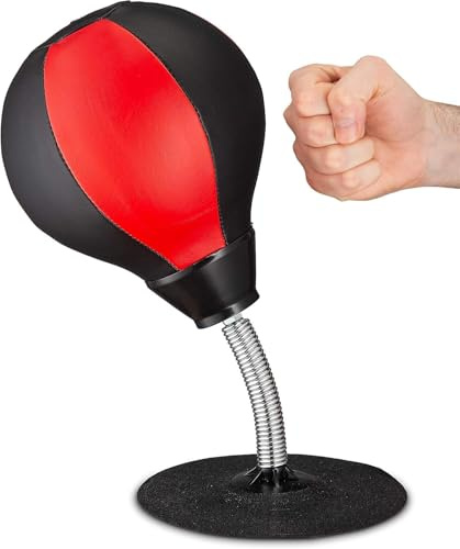 Desktop Punching Bag Suctions to Your Desk, Cool Gadgets for Office, Gag Gifts for Boss or Coworker, Heavy Duty Stress Relief Boxing Bag