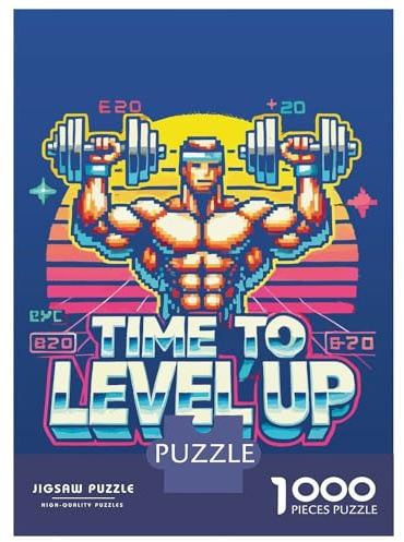 1000-Teile-Puzzle Für Teenager Time to Level Up - Gym Gamer Puzzle Für Erwachsene Handspiel Geschwindigkeitsrennen Einzigartige Geburtstags- Und Geschenkidee 38x26cm/1000pcs