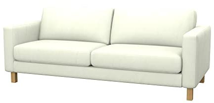 Soferia Kompatible Ersatzbezug fur KARLSTAD 3er-Sofa, Stoff Eco Leather Creme (FLECKENABWEISEND und WASSERABWEISEND), Ecru