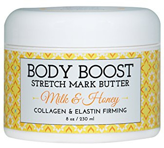 Body Boost Milk & Honey Stretch Mark Butter 8 Oz.- Schwangerschaft und Stillzeit Sichere Hautpflege