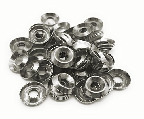 Schrauben Rosetten Unterlegscheiben 100 Stück | Ø 15mm x 5,2mm vernickelt | Zierscheiben für Linsen- und Senkkopfschrauben