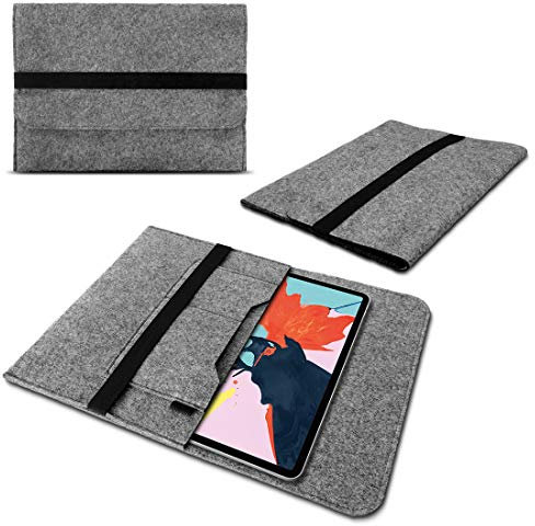 NAUCI Schutzhülle kompatibel für Apple iPad Pro 12.9 2018 Sleeve Tasche Schutz Hülle Filz Tablet Case, Farbe:Grau