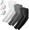 OutdoorEssentials UV-Sonnenschutz, Armstulpen, UV-Kompressionsarmärmel, für Herren, Damen, Golf-Cooling Sleeves, 3 Paare: 1 Paar schwarz, 1 Paar weiß, 1 Paar dunkelgrau, OSFM