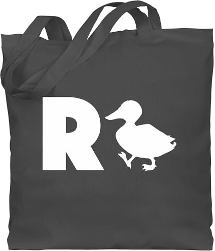 Shirtracer Baumwolltasche - Rentner - Taschen - R Ente Geschenk Rente Geschenke Ruhestand I - Unisize - Dunkelgrau - oma tasche renteneintritt beutel retirement duck baumwollbeutel pensionsgeschenk