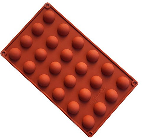 Silicone Mould Hemisphere,MKNZOME 24 Cavity Semicircle Dome Silicon Chocolate Moulds Bakeware Cake Baking Mold Tray for Cake Soap Jelly Pudding Candy Chocolate Ice Cream Bombes