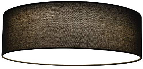 Navaris LED Deckenleuchte 22W - Rund ∅ 40cm - Design Stoff Dunkelgrau - Deckenlampe LED Licht Warmweiß