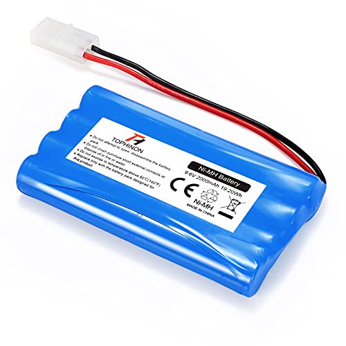 HT TopHinon High Capacity Security 2000mAh 9.6V Rechargeable Low Self Discharge NiMH Battery Pack for RC/Remote Control Car, Robots + Customized Coaster