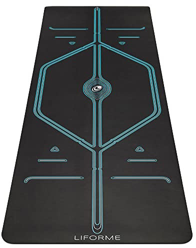 Liforme XL Mountain Yogamatte – kostenlose Yogatasche, patentiertes Ausrichtungssystem, kriegerähnlicher Griff, rutschfest, umweltfreundlich und biologisch abbaubar, 4,2 mm dicke Matte für Komfort