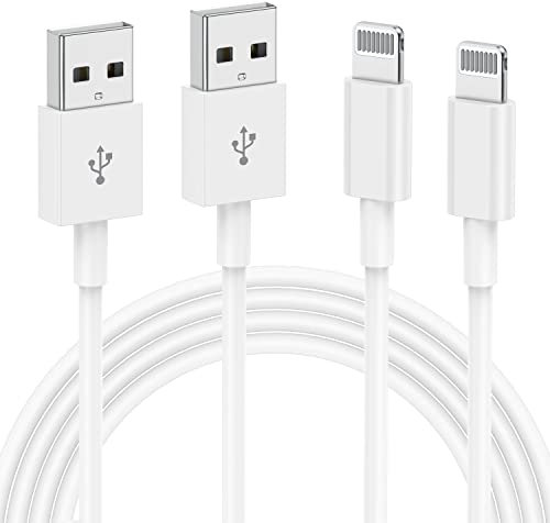 2Pack iPhone Charger Cable 2m, Apple USB to Lightning Cable Fast Charging Lead 2 Meters for iPhone 14/13/12/11/11Pro/Max/X/XS/XR/XS Max/8/7/6/iPad