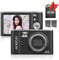 Andoer Digitalkamera, 48 MP 4K Fotoapparat, 2,8 IPS-Bildschirm Kompaktkamera 16X Digitalzoom, Fotokamera mit 2 Batterien 32 GB Speicherkarte Handschlaufe Tragetasche für Erwachsene/Senioren/Kinder