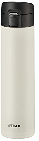 Bouteille isotherme Tiger MKA-K 600 mL Easy-Drinking One-Push, ouverture one-push, ultra légère, sans BPA, conservation froid 24h et chaud 12h, conçue au Japon, couleur aigrette blanche